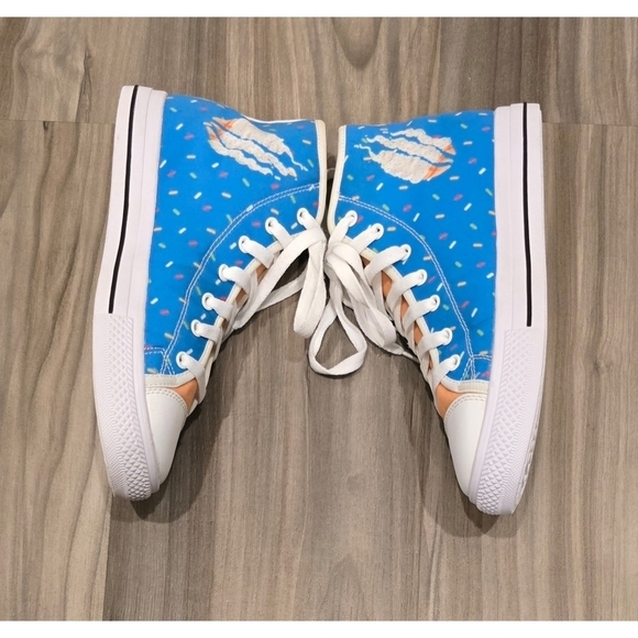 Fire Merch Youth High Tops - Fun Sweet Ice Cream Sprinkles Design - Size Y4 - Picture 8 of 10
